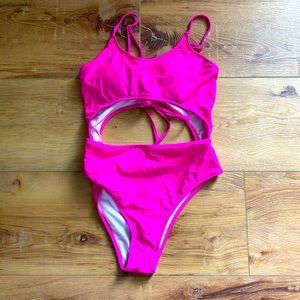 Hot pink bikini!